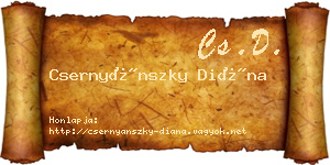 Csernyánszky Diána névjegykártya